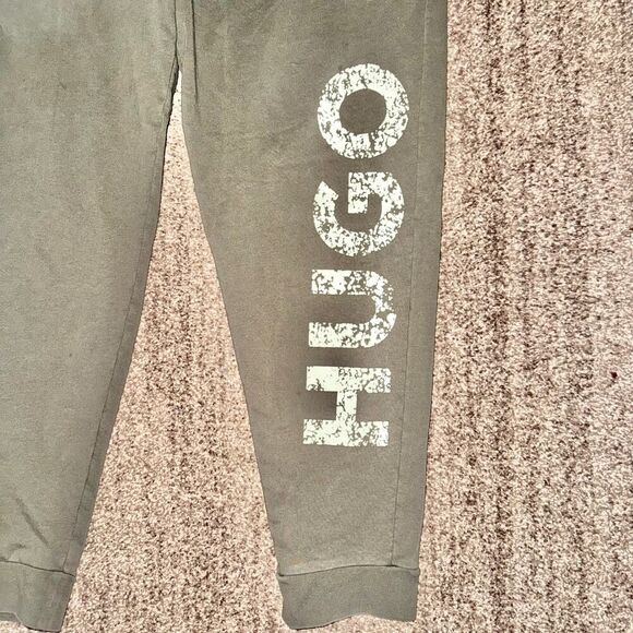 Hugo Boss Men's Devoc Big Logo Cotton Jogger Pants Sweatpants Olive Green XXL - Picture 4 of 10